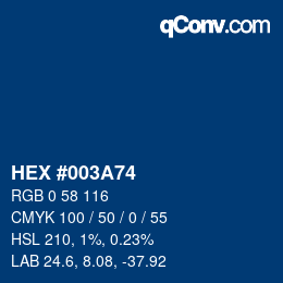 Color code: HEX #003A74 | qconv.com