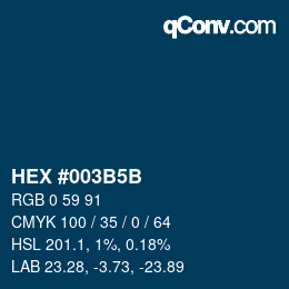 Color code: HEX #003B5B | qconv.com