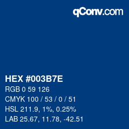 Color code: HEX #003B7E | qconv.com