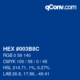 Color code: HEX #003B8C | qconv.com