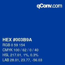 Color code: HEX #003B9A | qconv.com