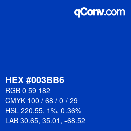 Color code: HEX #003BB6 | qconv.com