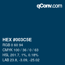 Código de color: HEX #003C5E | qconv.com