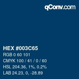 Color code: HEX #003C65 | qconv.com