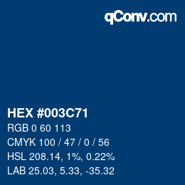 Color code: HEX #003C71 | qconv.com