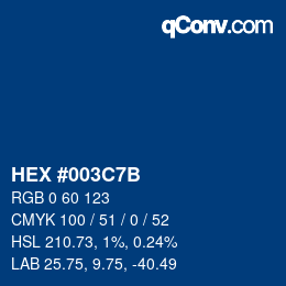 Color code: HEX #003C7B | qconv.com