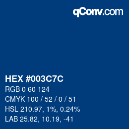 Color code: HEX #003C7C | qconv.com