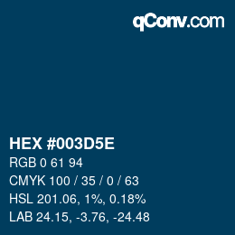 Farbcode: HEX #003D5E | qconv.com