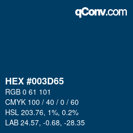 Color code: HEX #003D65 | qconv.com