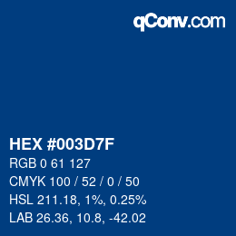Color code: HEX #003D7F | qconv.com