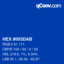 Color code: HEX #003DAB | qconv.com