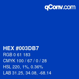 Color code: HEX #003DB7 | qconv.com