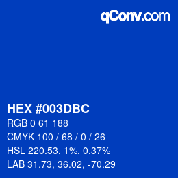 Color code: HEX #003DBC | qconv.com