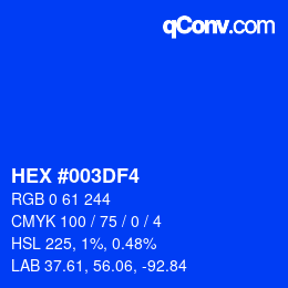 Color code: HEX #003DF4 | qconv.com