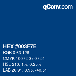 Farbcode: HEX #003F7E | qconv.com