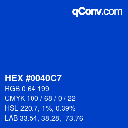 Color code: HEX #0040C7 | qconv.com