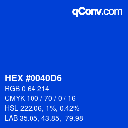 Color code: HEX #0040D6 | qconv.com