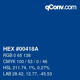 Color code: HEX #00418A | qconv.com