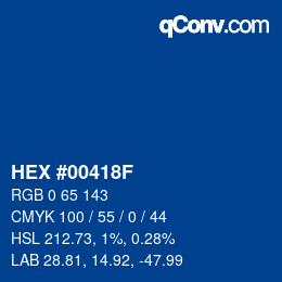 Color code: HEX #00418F | qconv.com