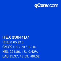 Color code: HEX #0041D7 | qconv.com
