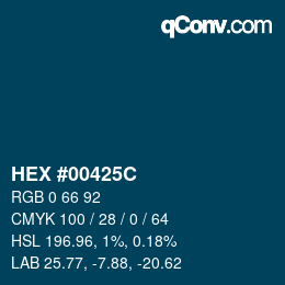 Color code: HEX #00425C | qconv.com