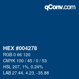 Color code: HEX #004278 | qconv.com