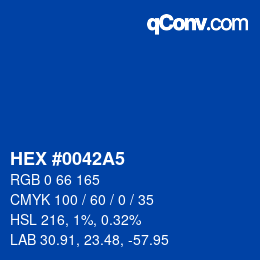 Color code: HEX #0042A5 | qconv.com