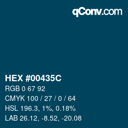 Color code: HEX #00435C | qconv.com