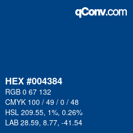 Color code: HEX #004384 | qconv.com