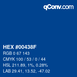 Color code: HEX #00438F | qconv.com