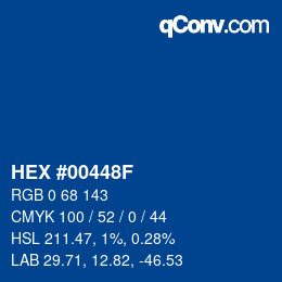Color code: HEX #00448F | qconv.com
