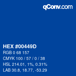 Color code: HEX #00449D | qconv.com