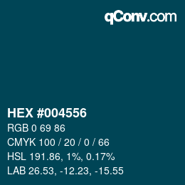 Código de color: HEX #004556 | qconv.com