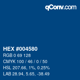 Color code: HEX #004580 | qconv.com