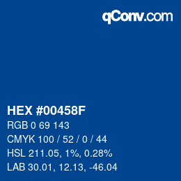 Color code: HEX #00458F | qconv.com