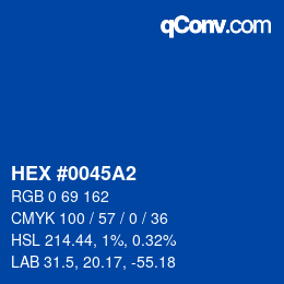 カラーコード: HEX #0045A2 | qconv.com