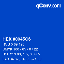 Color code: HEX #0045C6 | qconv.com