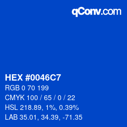 Color code: HEX #0046C7 | qconv.com