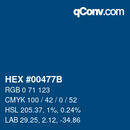 Color code: HEX #00477B | qconv.com