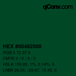 Farbcode: HEX #00482500 | qconv.com