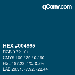 Color code: HEX #004865 | qconv.com
