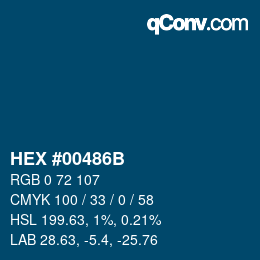 Color code: HEX #00486B | qconv.com