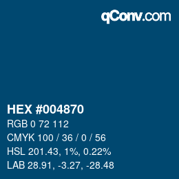 Color code: HEX #004870 | qconv.com