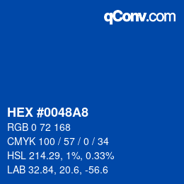 Color code: HEX #0048A8 | qconv.com