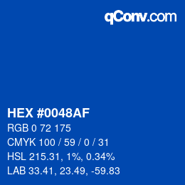 Código de color: HEX #0048AF | qconv.com