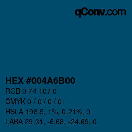 Farbcode: HEX #004A6B00 | qconv.com