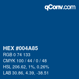 Color code: HEX #004A85 | qconv.com