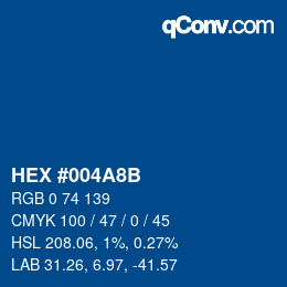 Color code: HEX #004A8B | qconv.com