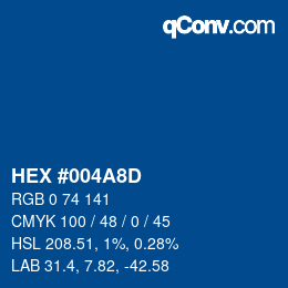 Color code: HEX #004A8D | qconv.com