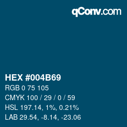 Color code: HEX #004B69 | qconv.com